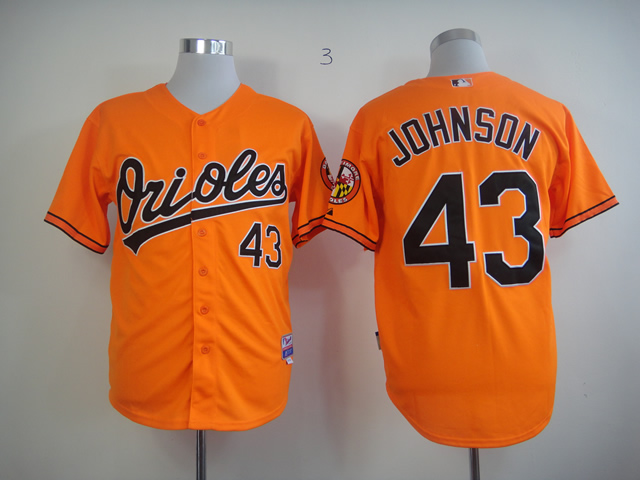 Men Baltimore Orioles #43 Johnson Orange MLB Jerseys->baltimore orioles->MLB Jersey